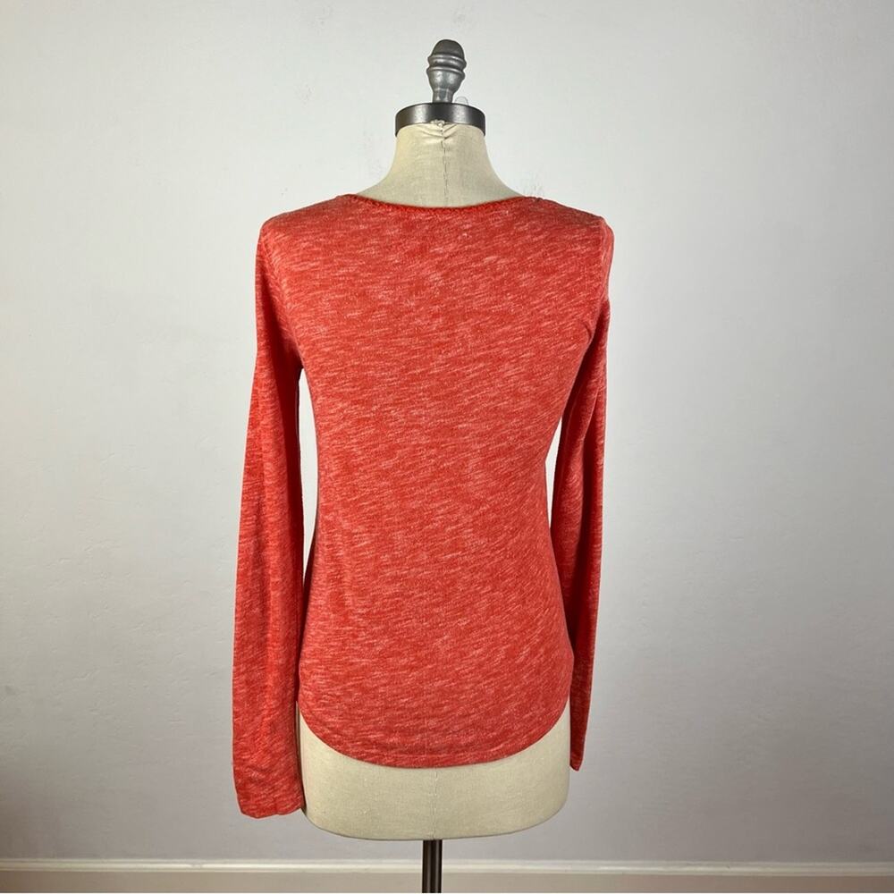 Anthropologie Pure + Good Orange Heather Henley - Picture 5 of 7